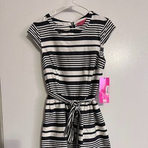 Betsey Johnson NWT Cap Sleeve Fit & Flare Striped Dress Size 10